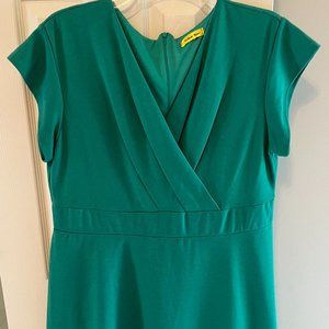 Teal Plus Size Faux Wrap Dress